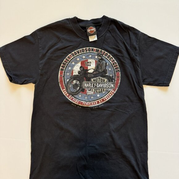 Vintage Y2K Harley Davidson 2008 Central Texas Round Rock Size Medium Black Tee - Picture 2 of 6